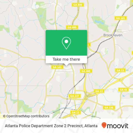 Mapa de Atlanta Police Department Zone 2 Precinct