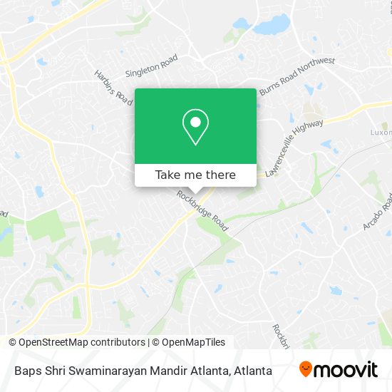 Mapa de Baps Shri Swaminarayan Mandir Atlanta