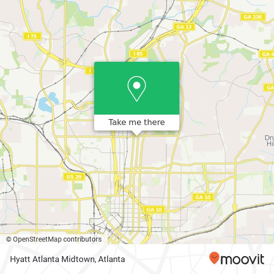 Hyatt Atlanta Midtown map