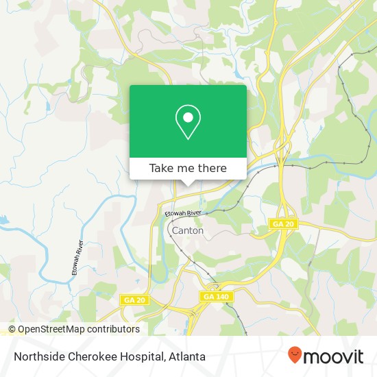 Mapa de Northside Cherokee Hospital