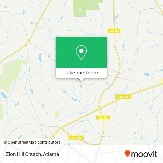 Zion Hill Church map