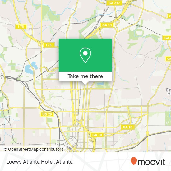 Loews Atlanta Hotel map