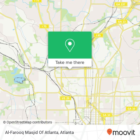 Al-Farooq Masjid Of Atlanta map