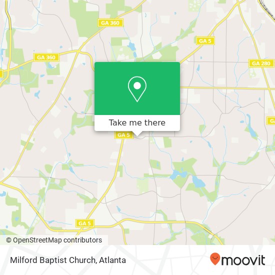 Milford Baptist Church map