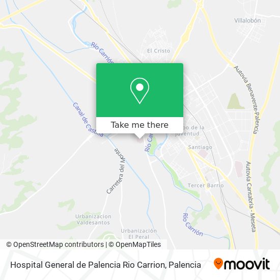 Hospital General de Palencia Rio Carrion map