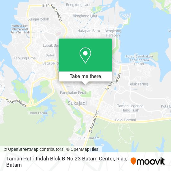 Taman Putri Indah Blok B No.23 Batam Center, Riau map