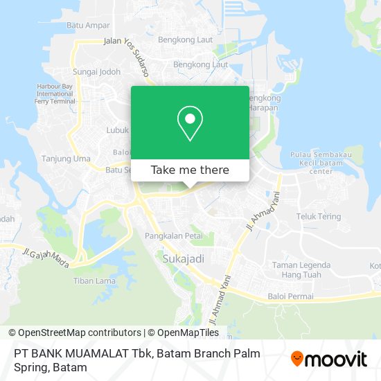 PT BANK MUAMALAT Tbk, Batam Branch Palm Spring map