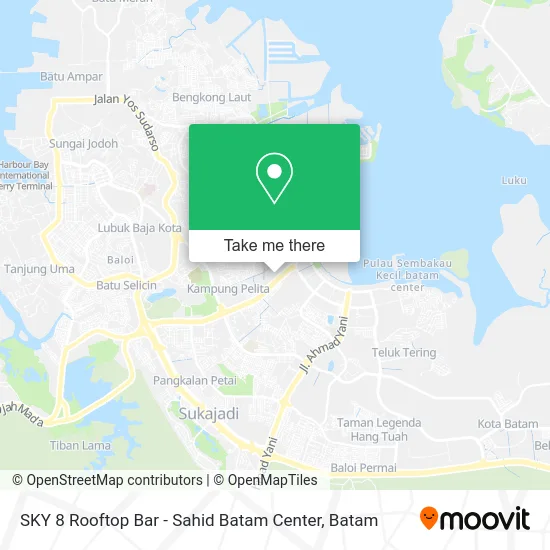 SKY 8 Rooftop Bar - Sahid Batam Center map