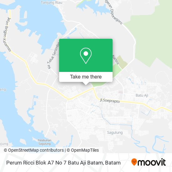 Perum Ricci Blok A7 No 7 Batu Aji Batam map
