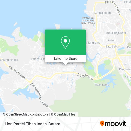 Lion Parcel Tiban Indah map