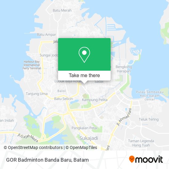 GOR Badminton Banda Baru map