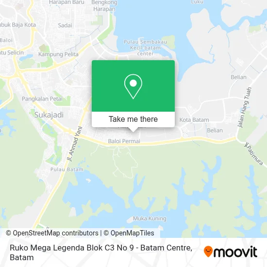 Ruko Mega Legenda Blok C3 No 9 - Batam Centre map
