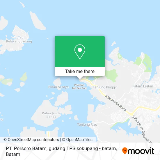 PT. Persero Batam, gudang TPS sekupang - batam map