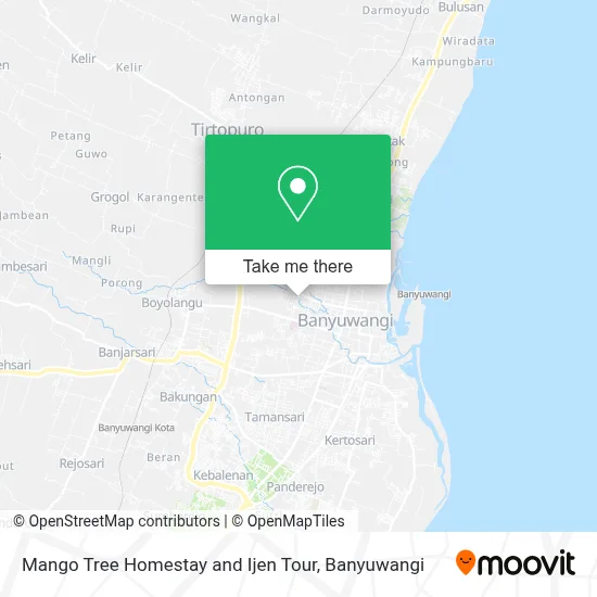 Mango Tree Homestay and Ijen Tour map