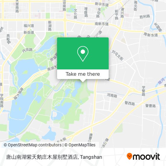 唐山南湖紫天鹅庄木屋别墅酒店 map