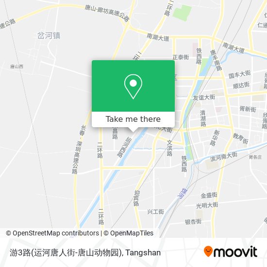 游3路(运河唐人街-唐山动物园) map