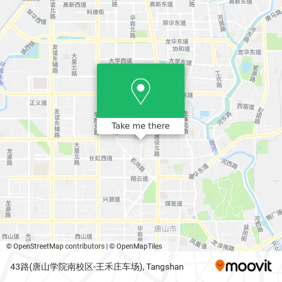 43路(唐山学院南校区-王禾庄车场) map