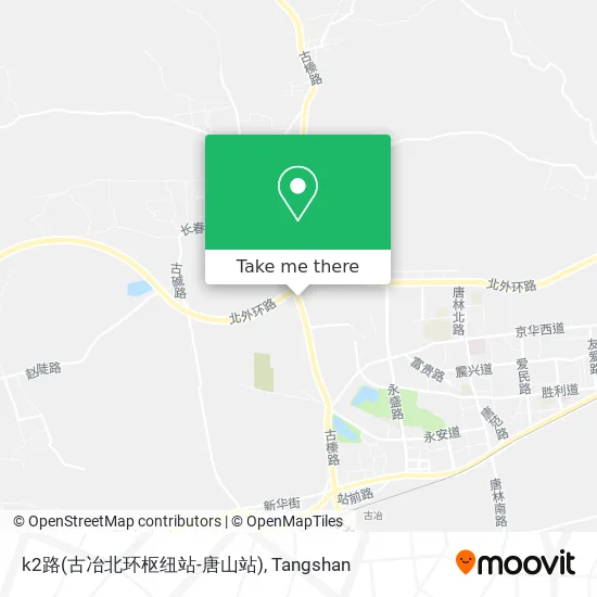 k2路(古冶北环枢纽站-唐山站) map