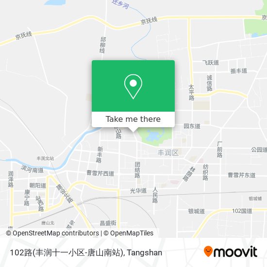 102路(丰润十一小区-唐山南站) map