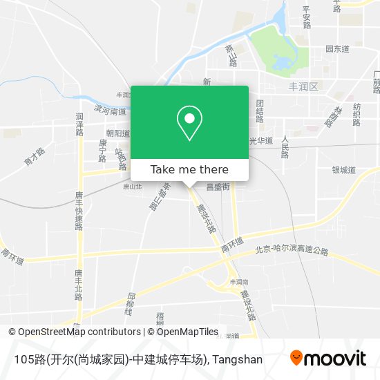 105路(开尔(尚城家园)-中建城停车场) map