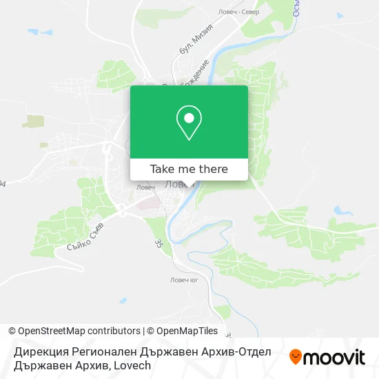 Карта Дирекция Регионален Държавен Архив-Отдел Държавен Архив