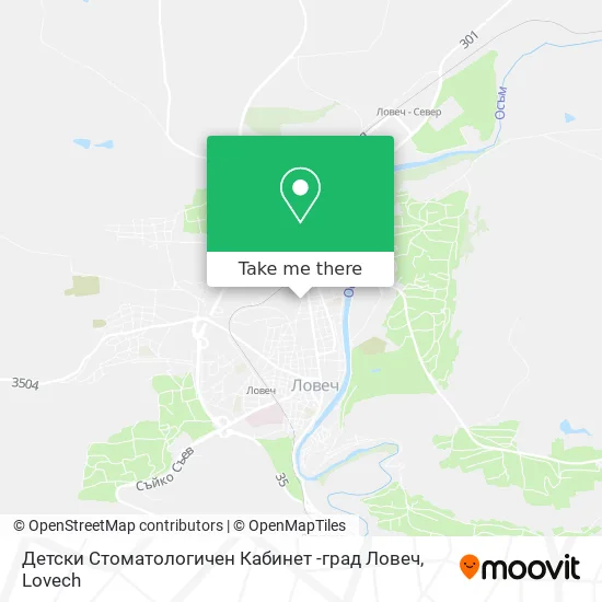 Карта Детски Стоматологичен Кабинет -град Ловеч