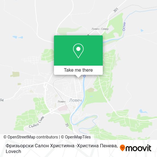 Карта Фризьорски Салон Християна -Христина Пенева