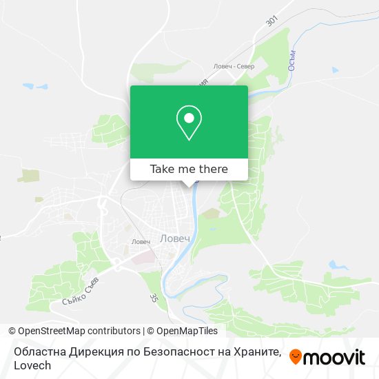 Карта Областна Дирекция по Безопасност на Храните
