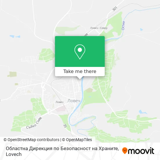 Карта Областна Дирекция по Безопасност на Храните
