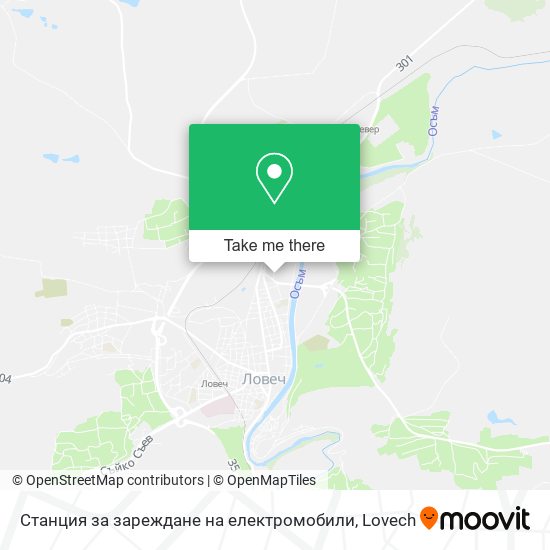 Карта Станция за зареждане на електромобили