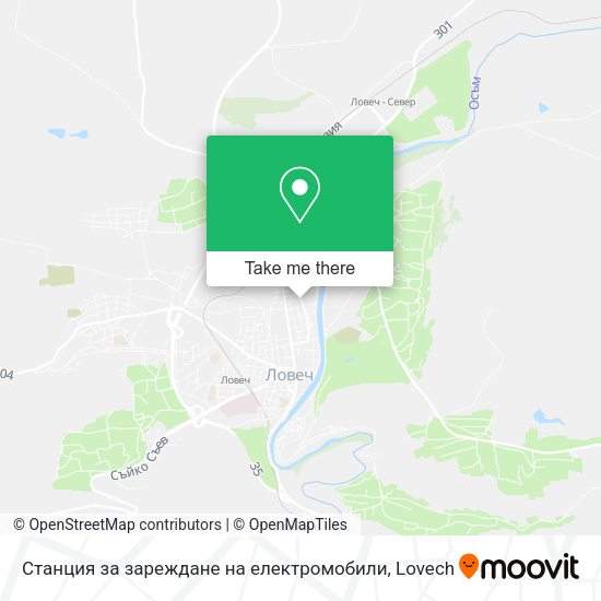 Карта Станция за зареждане на електромобили