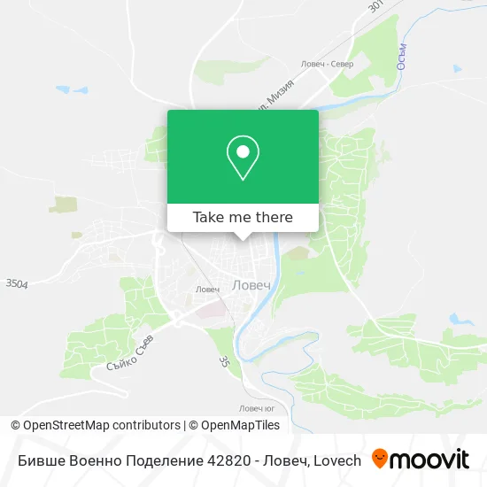 Бивше Военно Поделение 42820 - Ловеч map