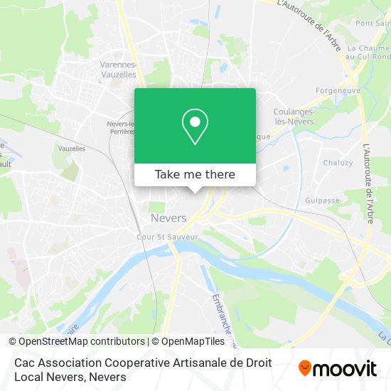 Cac Association Cooperative Artisanale de Droit Local Nevers map