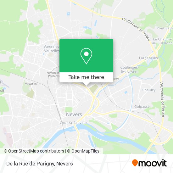 De la Rue de Parigny map