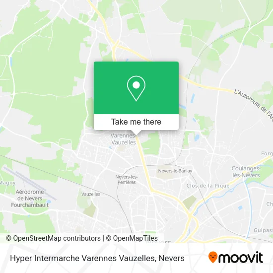 Hyper Intermarche Varennes Vauzelles map