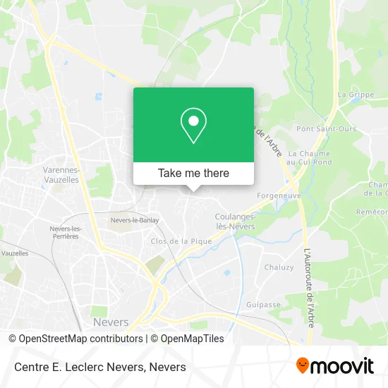 Centre E. Leclerc Nevers map