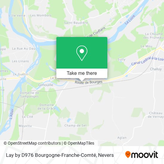 Mapa Lay by D976 Bourgogne-Franche-Comté