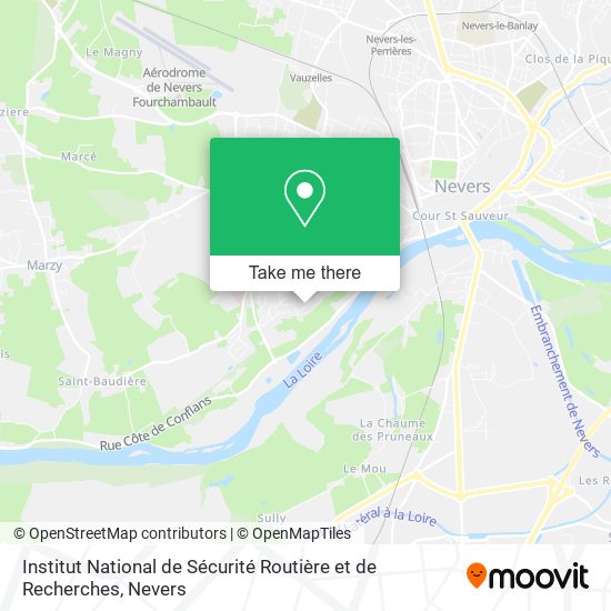 Mapa Institut National de Sécurité Routière et de Recherches