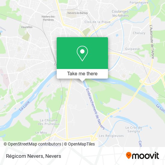 Régicom Nevers map
