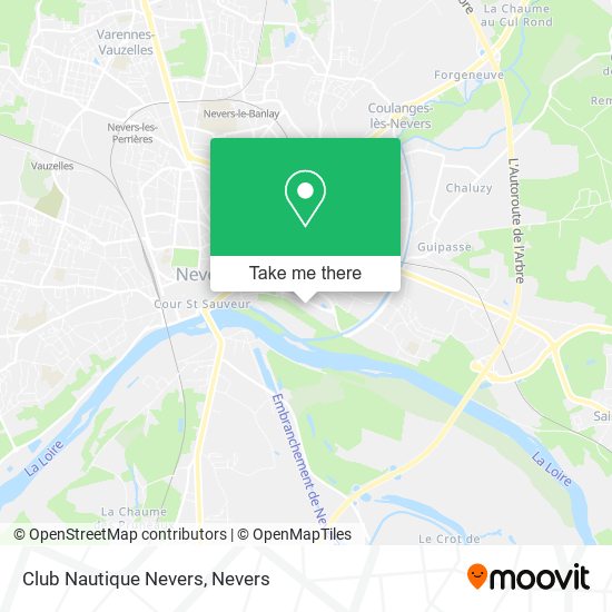 Mapa Club Nautique Nevers