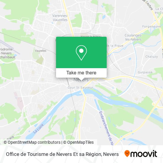 Mapa Office de Tourisme de Nevers Et sa Région
