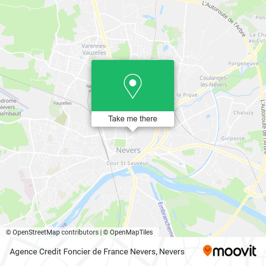 Mapa Agence Credit Foncier de France Nevers