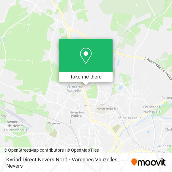 Mapa Kyriad Direct Nevers Nord - Varennes Vauzelles