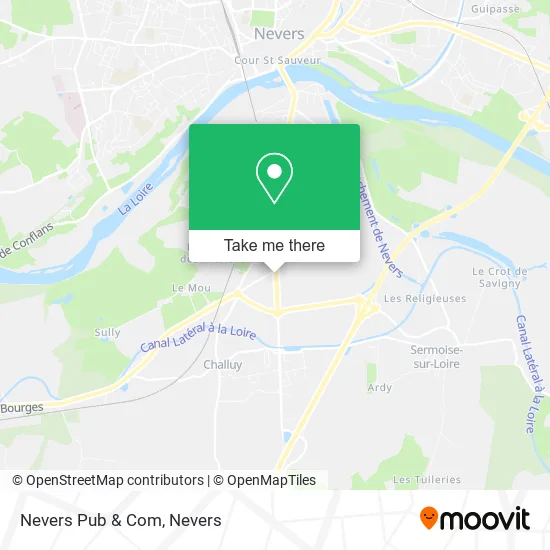 Nevers Pub & Com map