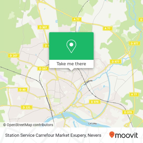 Mapa Station Service Carrefour Market Exupery