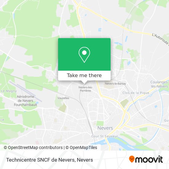Mapa Technicentre SNCF de Nevers