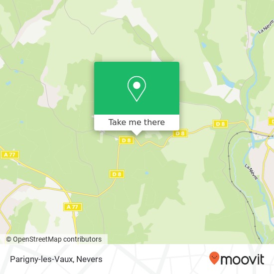 Mapa Parigny-les-Vaux
