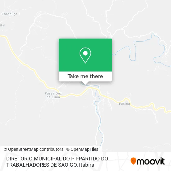DIRETORIO MUNICIPAL DO PT-PARTIDO DO TRABALHADORES DE SAO GO map