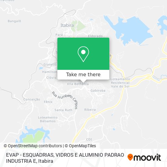 EVAP - ESQUADRIAS, VIDROS E ALUMINIO PADRAO INDUSTRIA E map