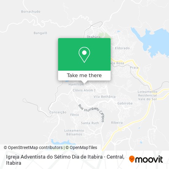 Igreja Adventista do Sétimo Dia de Itabira - Central map